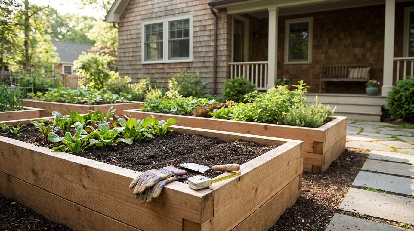 Editorial photograph illustrating How Deep Should a Raised Bed Actually Be