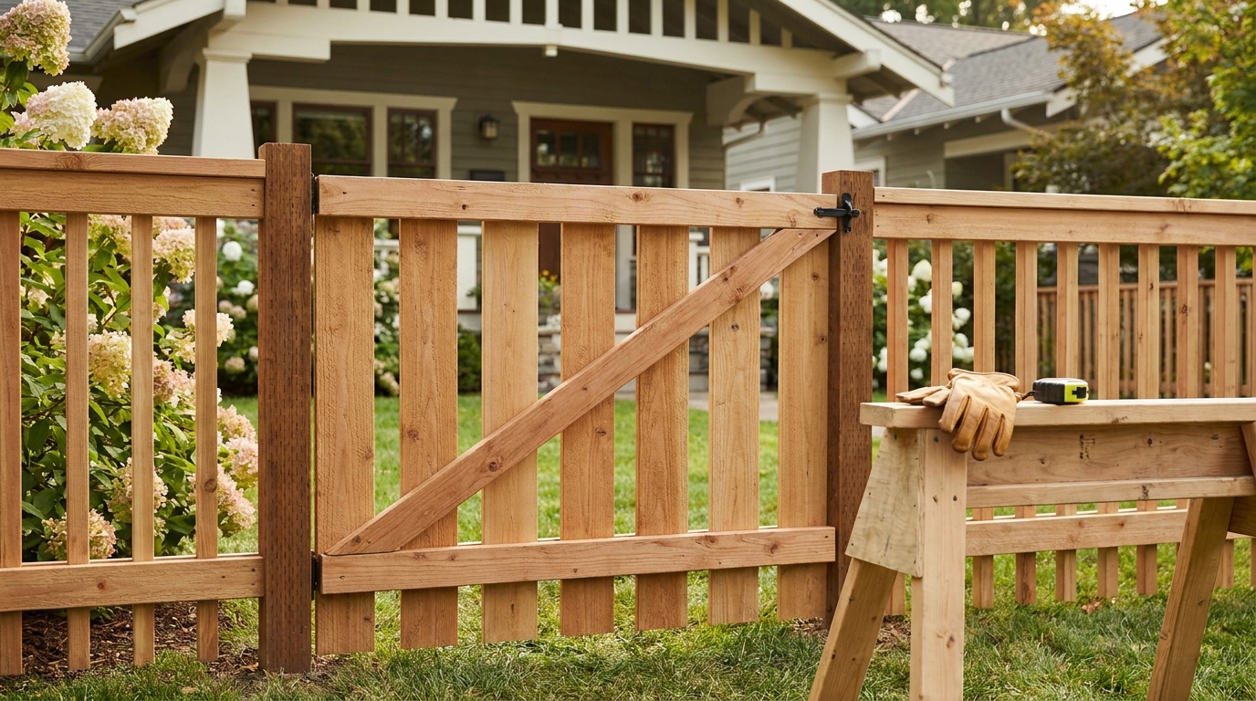 Editorial photograph illustrating How Do You Build a Wood Fence Gate That Actually Won't Sag