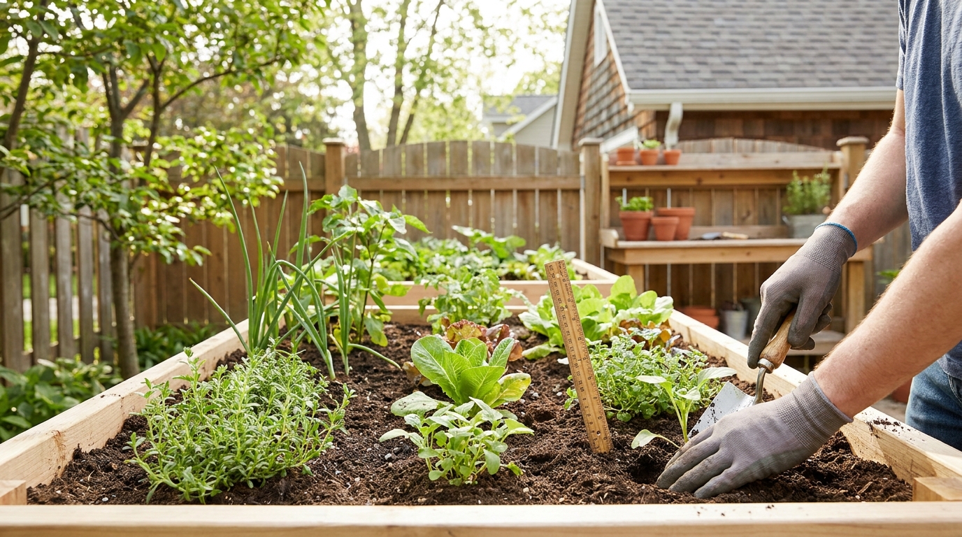 Editorial photograph illustrating What Is the Ideal Depth for a Raised Garden Bed