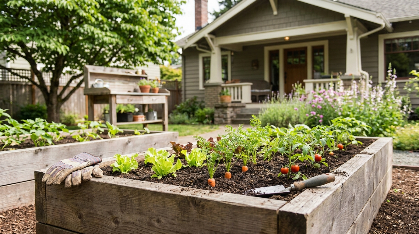 Editorial photograph illustrating What Is the Minimum Raised Bed Depth for Growing Vegetables